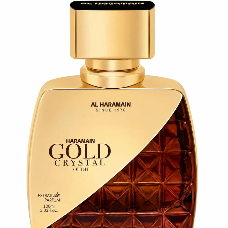 Al Haramain Gold Crystal Oudh extrait de parfum 3.4 oz for men — vista adicional del perfume