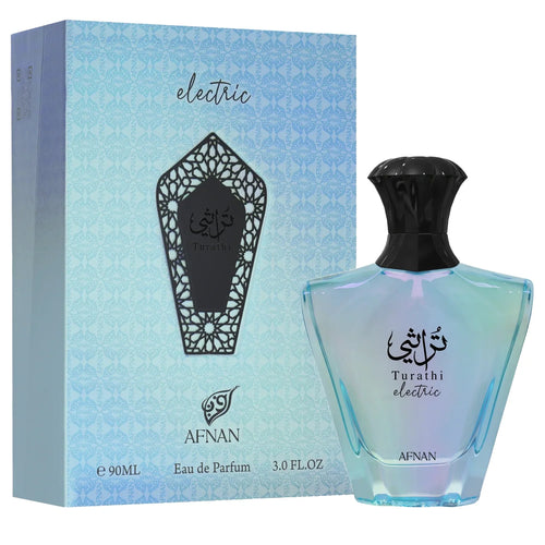 Turathi Electric 3.0 oz EDP for men — bottle with box